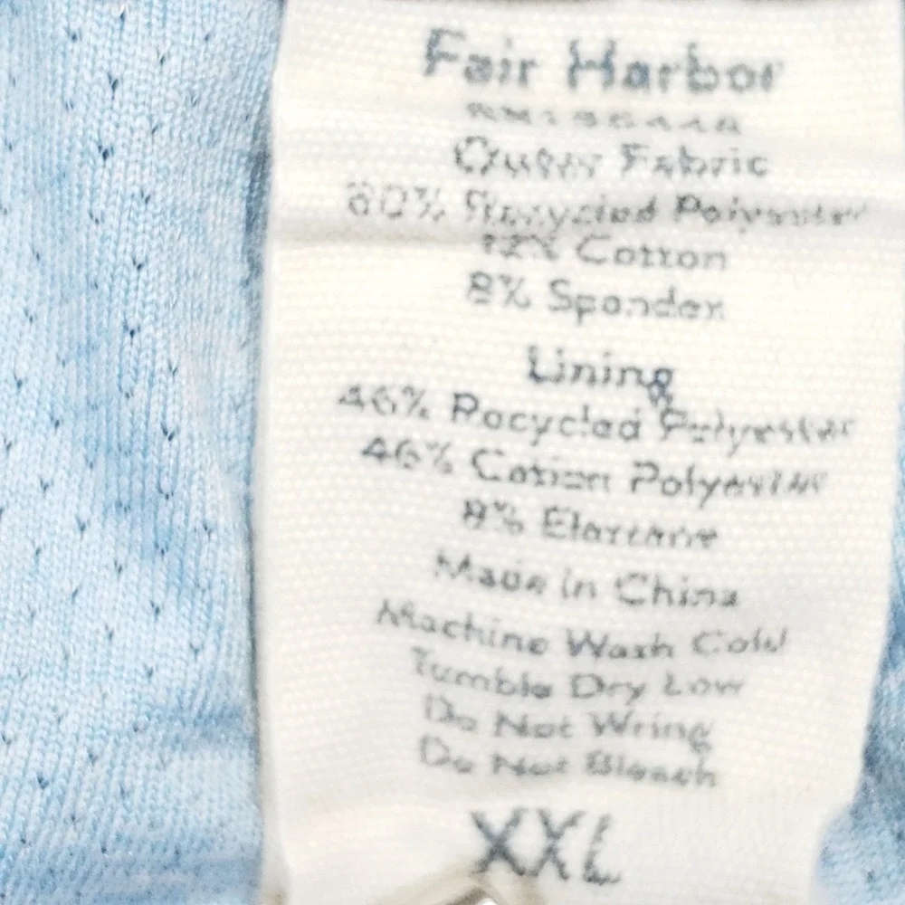 Fair Harbor Swim Trunks Men XXL Blue Yellow Colorblock Lined Hybrid Shorts‎